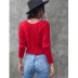 twist long-sleeved pullover short sweater NSSA26482