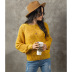 round neck loose pullover knit sweater  NSSA26490