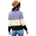 single-breasted contrast color stitching sweater NSSA26500