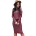 autumn new strapless long-sleeved pullover sweater knitted skirt two-piece suit NSSA26502