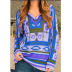 printing loose long-sleeved knitted sweater  NSLZ26664