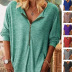 new autumn and winter loose long-sleeved V-neck solid color pullover bottoming shirt  NSLZ26679