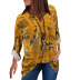 print stand collar bottom loose long sleeve pullover t-shirt  NSLZ26682