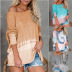 loose casual one-word neck long sleeve t-shirt  NSLZ26704