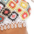 Mixed color stitching hanging beads strap sexy beach top NSOY26716