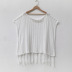 irregular long tassel hollow woven beach blouse NSOY26720