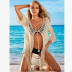 stitching tassel solid color woven hollow sunscreen bikini blouse  NSOY26721