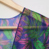 summer lace-up leaf print irregular loose sunscreen blouse NSOY26735