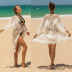 transparent solid color lace strap beach cardigan NSOY26744