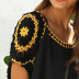 crochet flower stitching irregular loose beach sunscreen blouse  NSOY26768
