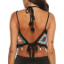 Mixed color stitching sexy halter beach bikini blouse NSOY26779