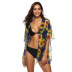 Sunflower Print Chiffon Linen Beach Blouse NSOY26796