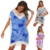 popular tie dyeing stitching V-neck beach dress NSOY26797