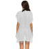 V-neck Three-dimensional Chiffon Tassel Stitching Beach Dress NSOY26800