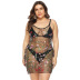 plus size lace embroidered suspender dress  NSOY26808