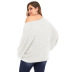 plus size bat-sleeved woven sweater  NSOY26830