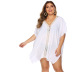 vestido de playa dividido con costuras de encaje de talla grande NSOY26834