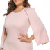 plus size irregular raglan sleeve dress  NSOY26844