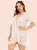 plus size lace stitching chiffon beach blouse NSOY26846