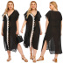 plus size hook stitching beach dress NSOY26856