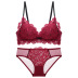contrast color gathered no steel ring bra set NSWM26869
