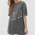 fashion skull print loose mid-length short-sleeved T-shirt  NSAC27033