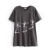 fashion skull print loose mid-length short-sleeved T-shirt  NSAC27033
