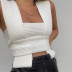 Cross-Knotted Short Knitted Vest NSAC27056