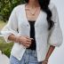 short solid color knitted cardigan NSYH27088