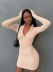 half zipper long-sleeved dress  NSHS27110