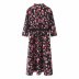 new style printed stand-up collar three-quarter sleeve dress  NSAM27123