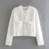 Faux mink pearl button plush knitted cardigan NSAC27329