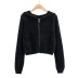 hooded zipper knitted cardigan  NSAC27332