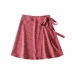 Floral One-Piece Lace-Up Irregular Slit High Waist Sexy A-Line Skirt NSAC27349