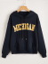 Mid-Length Round Neck Casual Letter Print Sweatershirt NSXIA83518