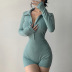 Solid Color Lapel Buttoned Long-Sleeved Jumpsuit NSRUI82890