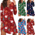 Santa Print Long-Sleeved Dress NSLZ82899