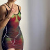 body lightning print suspender dress nihaostyles clothing wholesale NSRUI82902