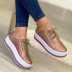 Golden Platform Casual Loafers Shoes NSHYR82904