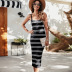 striped sleeveless knitted suspender dress nihaostyles clothing wholesale NSYH82931