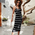 striped sleeveless knitted suspender dress nihaostyles clothing wholesale NSYH82931
