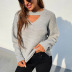 solid color sexy hollow sweater nihaostyles wholesale clothing NSMMY82942