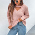 solid color sexy hollow sweater nihaostyles wholesale clothing NSMMY82942