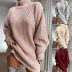 Half High Neck Mid-Length Raglan Sleeve Sweater Dress NSMMY82943