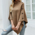 solid color high neck buttoned shawl cloak sweater nihaostyles wholesale clothing NSMMY82945