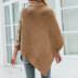 solid color high neck buttoned shawl cloak sweater nihaostyles wholesale clothing NSMMY82945