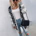 mid-length color-blocking leopard print sweater cardigan nihaostyles wholesale clothing NSMMY82948