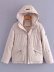 short solid color zipper hooded cotton-padded jacket nihaostyles wholesale clothing NSAM82956
