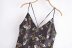 autumn print sling backless short dress nihaostyles wholesale clothing NSAM82966