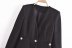 autumn v-neck black texture blazer nihaostyles wholesale clothing NSAM82967